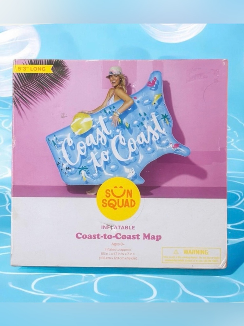 NEW IN BOX 5ft coast to coast USA MAP POOL BEACH FLOAT